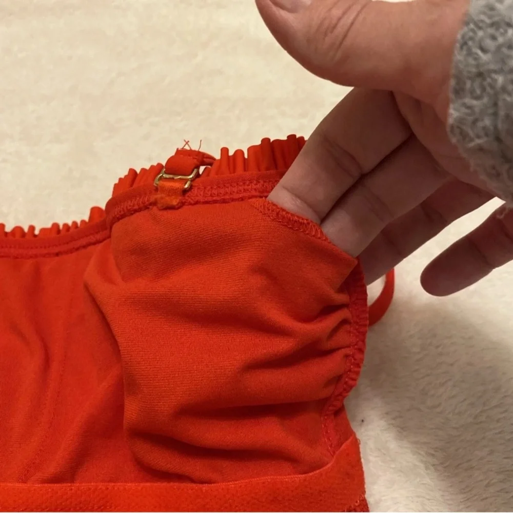 Xhilaration Red Smocked Bikini Top